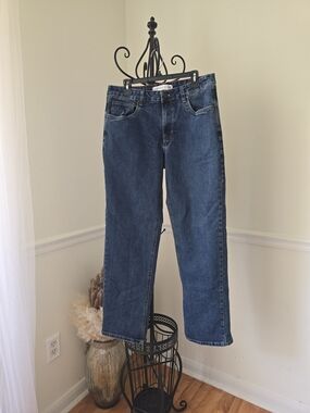 Classic Straight-Leg Men's Jeans in Dark Blue